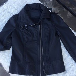 All Saints Belvedere Black Leather Jacket size 4